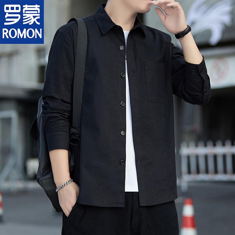 ROMON Men's 100% Cotton Long Sleeve Casual Shirt