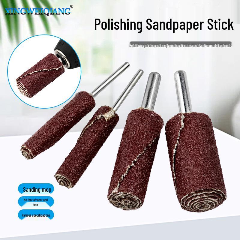 Cylindrical Sandpaper Grinding Stick (3mm/6mm Shank) for Wood and Metal Polishing
