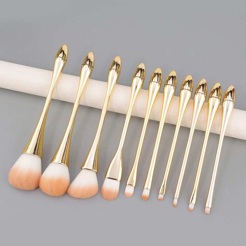 10pcs Small Slim Makeup Brushes Soft Bristle Set Powder Eyeshadow Blush Contour