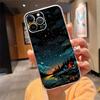 Phone Case Carcasa Funda For iPhone 17 Pro Max 17 Air 16 15 14 13 Pro Max 15 16 Pro 15Plus House Night Light Moon Scenery Case