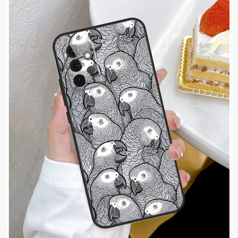 

African Grey Parrot Case For Samsung Galaxy A53 A33 A23 A13 A15 A25 A35 A55 A54 A34 A14 A51 A12 A32 A52 Cover Samsung A13 4G
