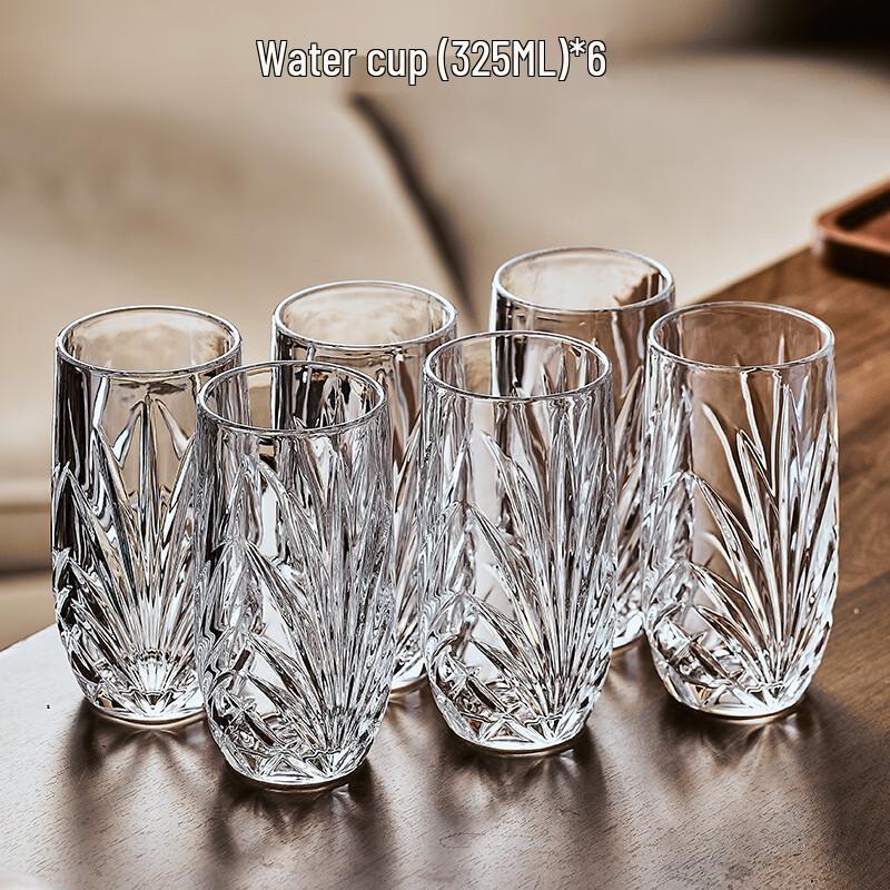 Handon 6-Piece Glass Cup Set with Gold Holder