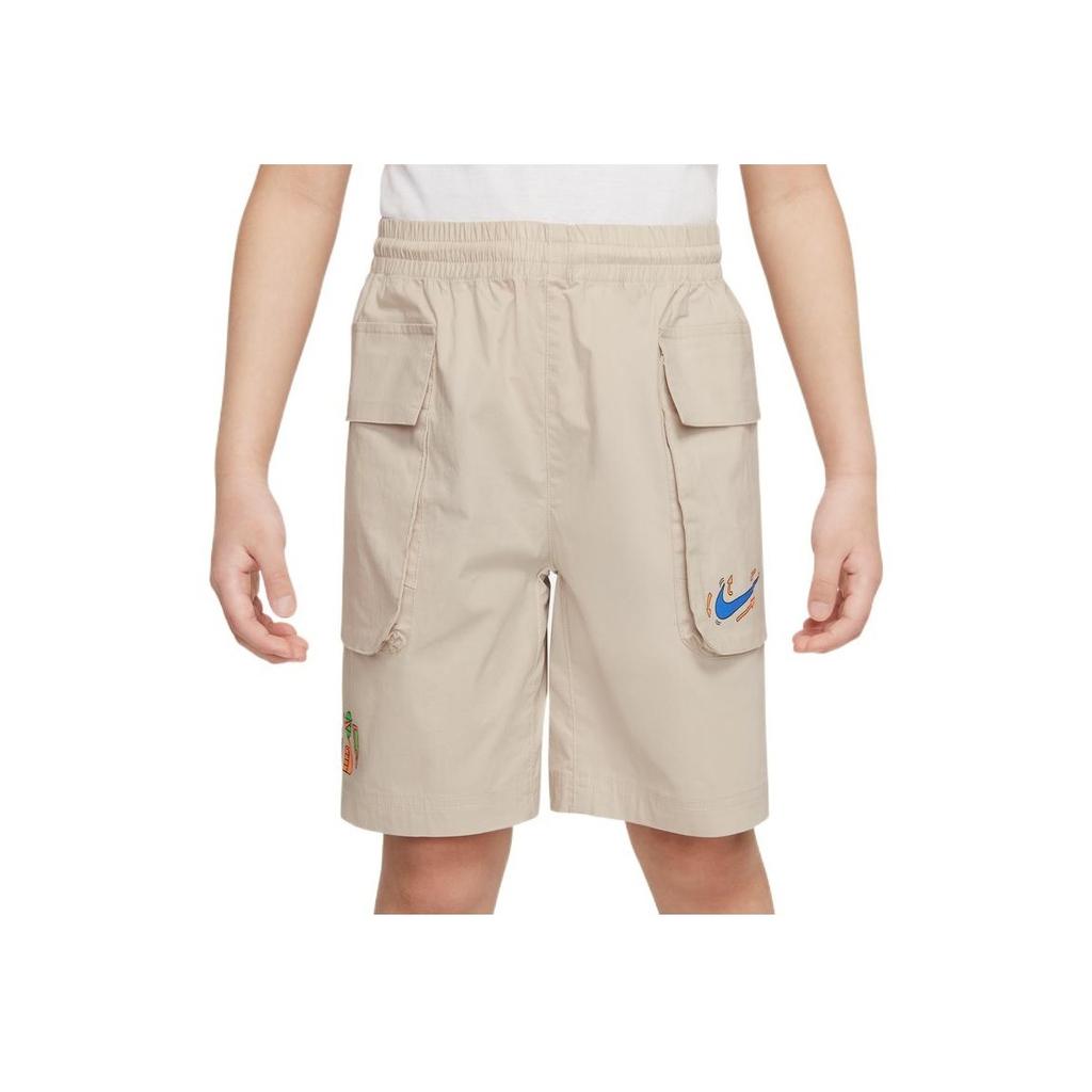 Nike Kids Logo Print Cargo Shorts Kids Bottoms Beige DX7549-008