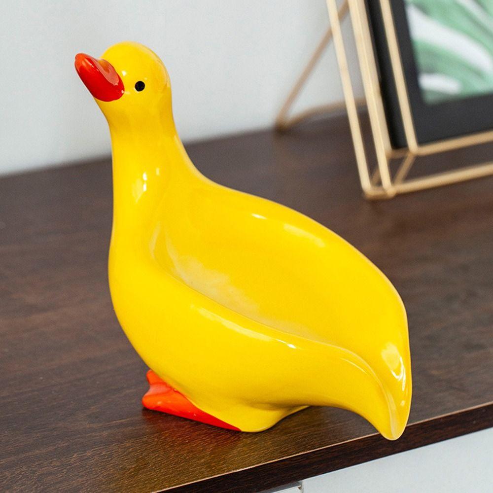 Self-draining Duck-shaped Soap Tray Keeps Soap Dry Ceramic Soap Dish Cartoon Duck Soap Box Shower