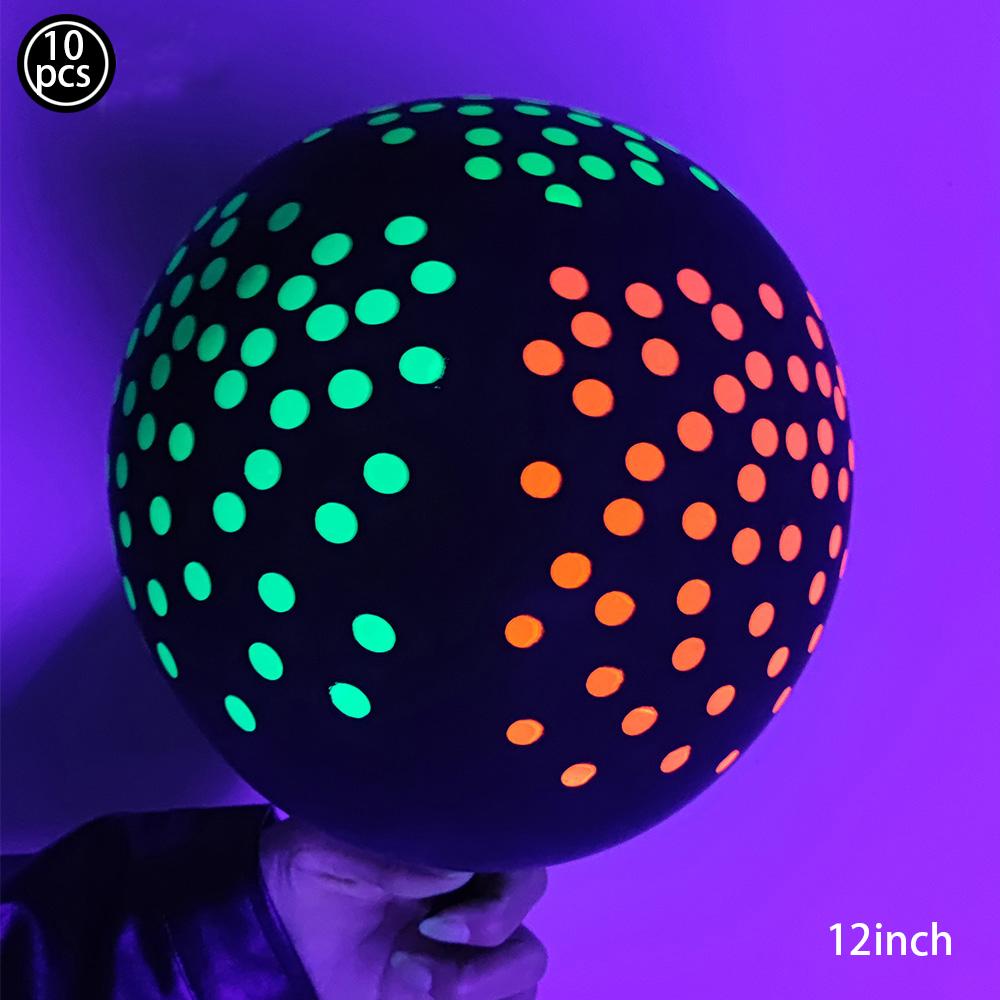 10-50pcs Neon Fluorescent Latex Balloon 12inch Glow In The Dark Glow Luminous 80s 90s Birthday Party Wedding Decoration Supplies