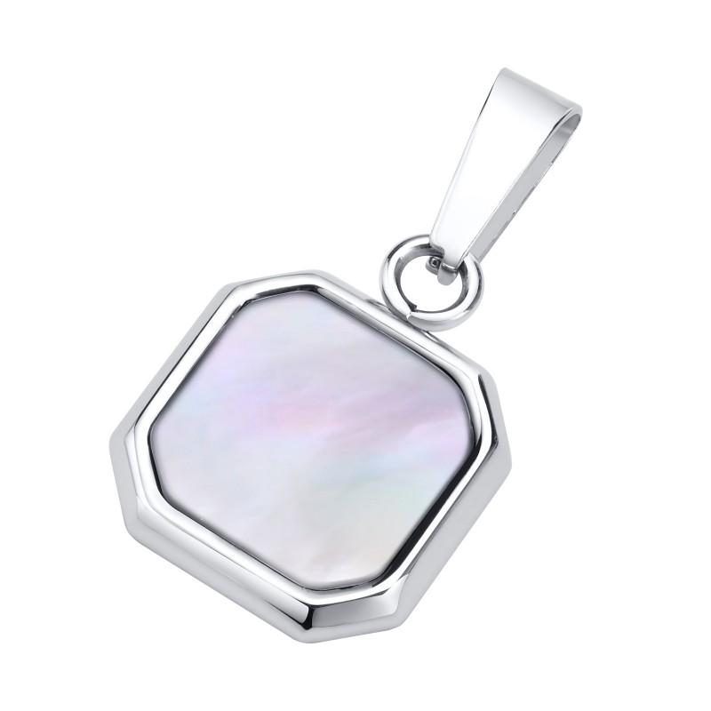 Stainless Steel Square Pendant Necklace Men Long Chain Layered Hip Hop Jewelry Geometric Titanium