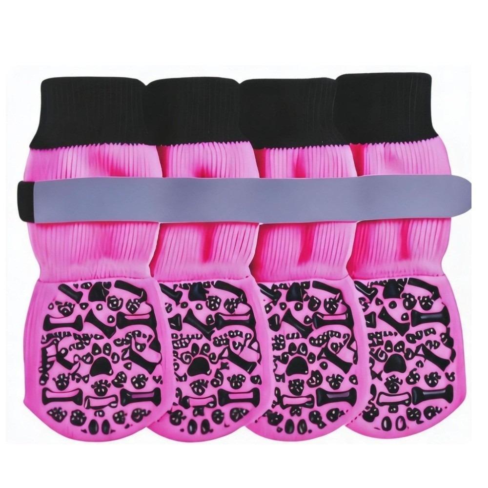 Reflective Anti-Slip Dog Socks Adjustable Dog Paw Protectors Dog Shoes Socks  Anti-Scratch