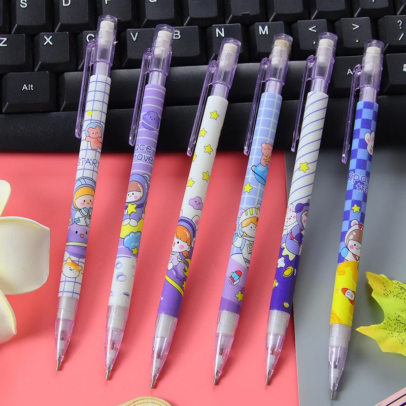 Creative Honey Peach Cute Mechanical Pencil for Students, High-Value, Sharpless, Push Design