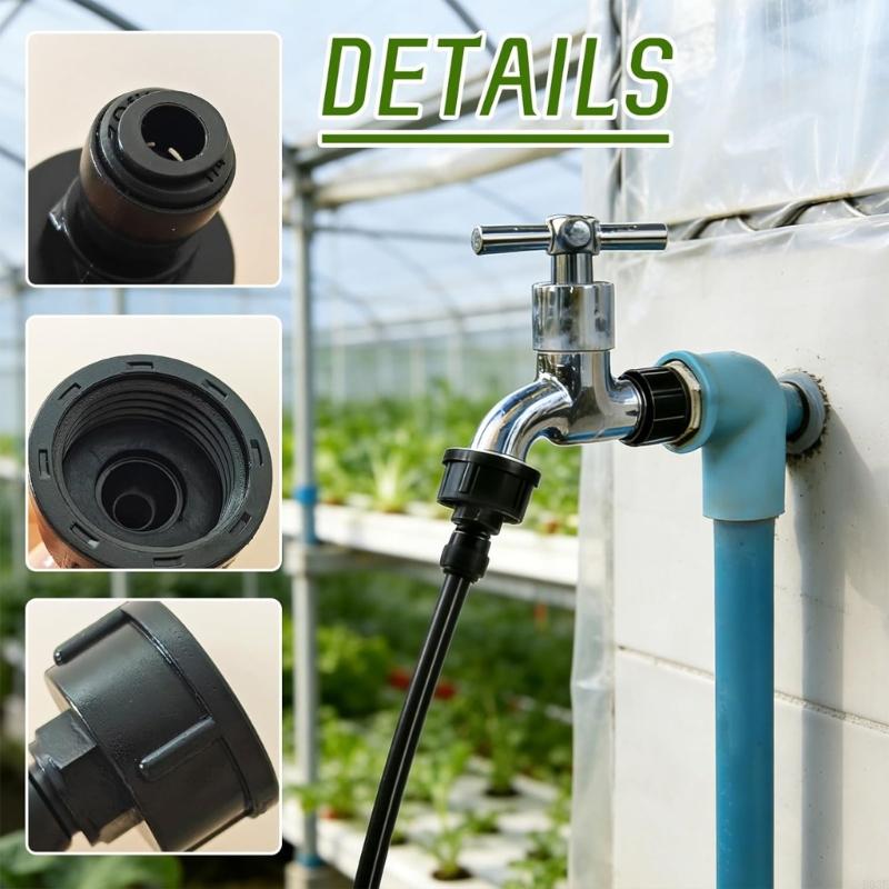 6Pcs Quick Connection Drip Irrigation 3/4Inch to 1/4Inch Adapter Faucet Joint Pipe B03E