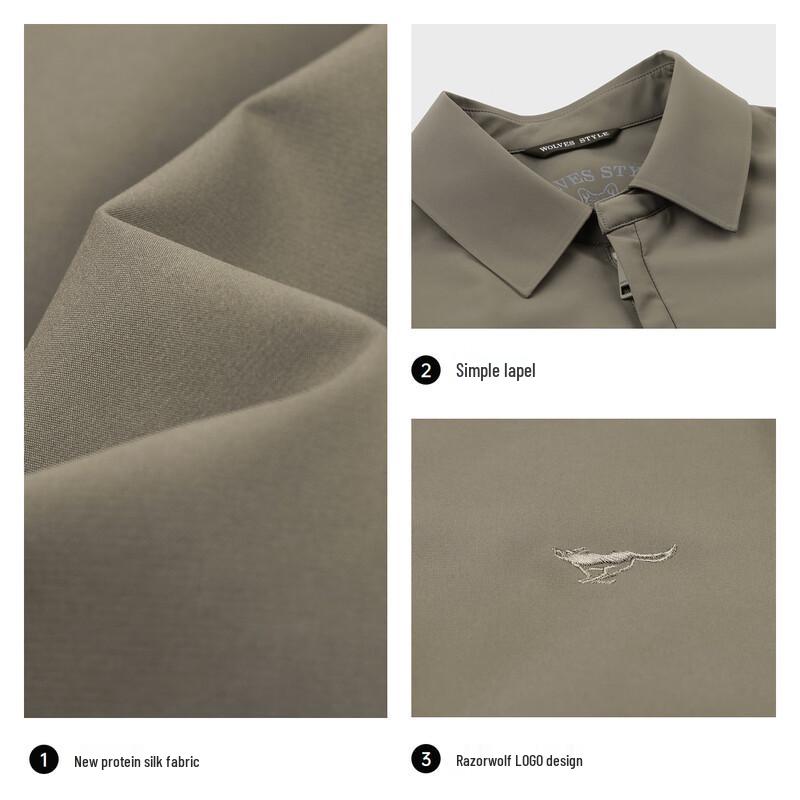 SEPTWOLVES Men's Lapel Solid Three-Proof Jacket