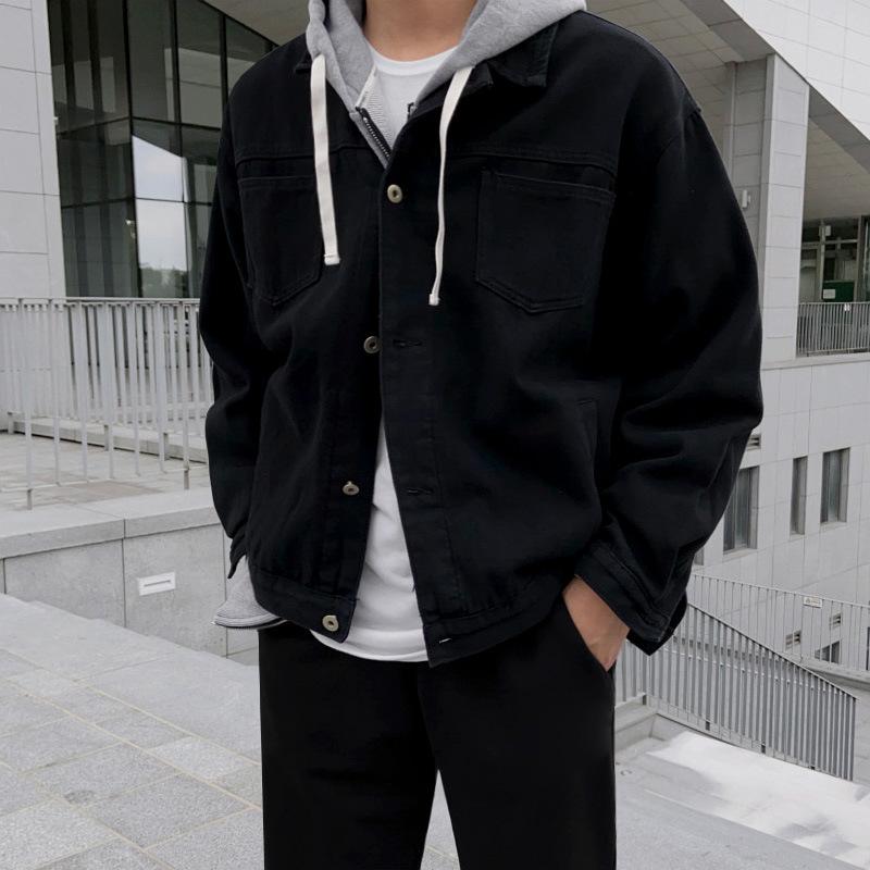 

Куртка мужская весенне-осенняя в корейском стиле, модная, свободная, в стиле легкой зрелости, джинсовая куртка, одежда, рабочая куртка 2XL