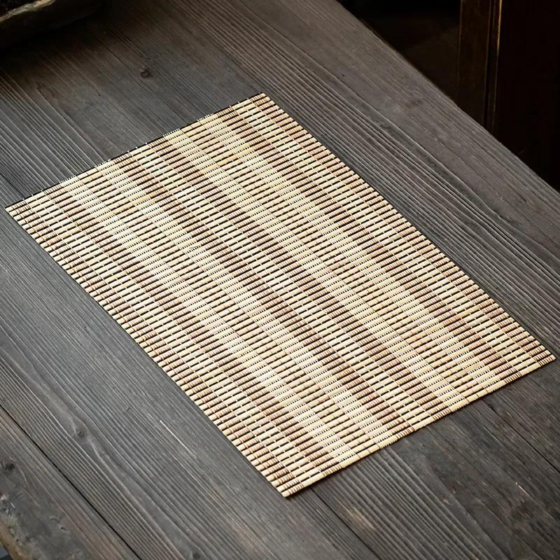Bamboo Tea Mat Home Desktop Kung Fu Teaware Anti-scald Heat Insulation Cushion Kindergarten Dining Table Decoration Mats