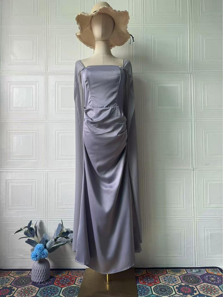 2025 Autumn Elegant Patchwork Fairy Style Shawl Evening Dress