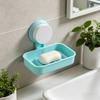 Suction Cup Soap Box Wall Mounted with Drainage Soap Dish Macaron Colors Space Saving Soap Tray for Bathroom Kitchen