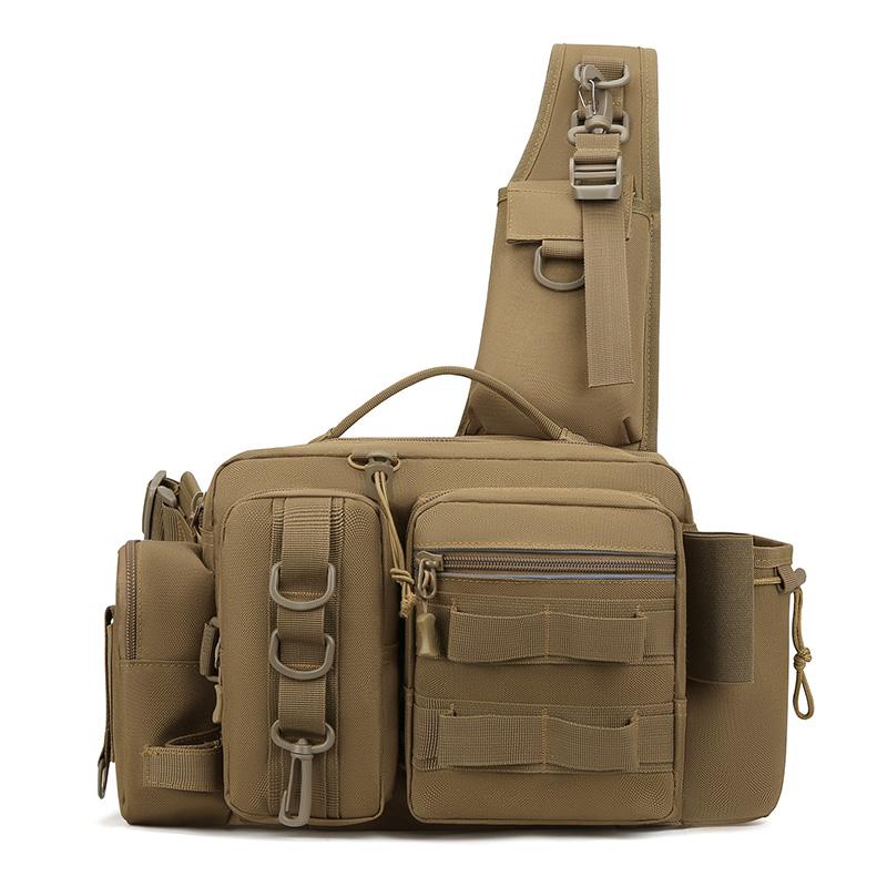 Fishing Tackle Backpack Lure Box Gear Storage Bag Fanny Pack for Men Fly Fishing Backpack with Rod Holder Sling Shoulder Bag