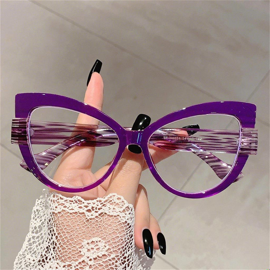 Cat Eye Far Sighted Reading Glasses for Women Fashion Oversized Eyewear Anti Blue Light Presbyopia Glasses Diopters 0 To +4.0