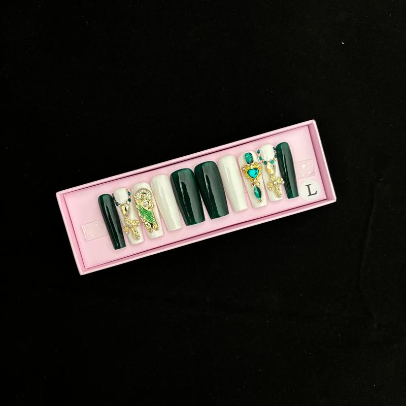INS Hot Selling Accept Customization Duck Shape Artificial Fingernails Manicure False Nails with Glue Stickers Press on Nails