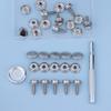 30/32Pcs Silver Metal Snap Fastener Screws Nails Set For Tent Boat Yacht Marine Canvas Cover Craft Bags Wallet Fasteners Parts