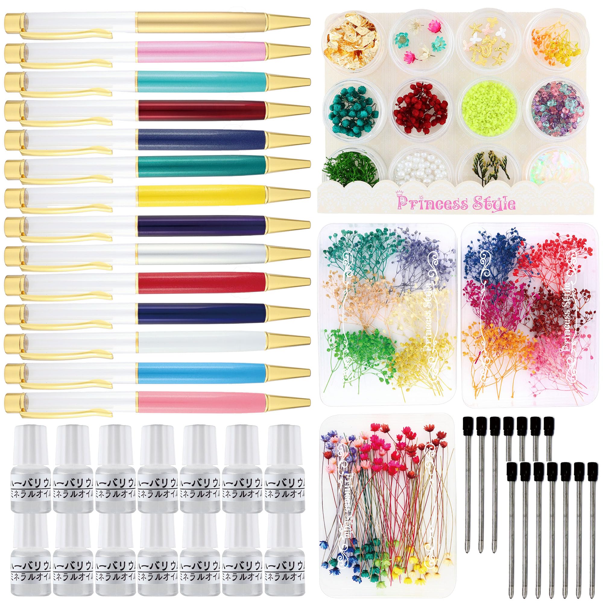 

Princess-style Herbarium Ballpoint Pen Kit - Hobby, Craft, Beads, Accessory Parts, Accessory Kit, Floral Materials, DIY Kit, Materials, Includes Refil