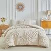 3D Rose Floral Tufted Duvet Cover Set High Quality Microfiber Bedding Set King Queen Size Soft Luxury Quilt Cover Pillowcases