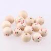 100pcs Natural Wood Beads Round Ball Spacer Smiling Face Doll Head Bead DIY Jewelry Making Supplies Bracelet Necklace