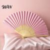 Lightweight Bamboo Fan Chinese Style Silk Folding Fan, Ribs Decorative Handheld Summer Cooling Portable Party Favors for Men Women Wooden