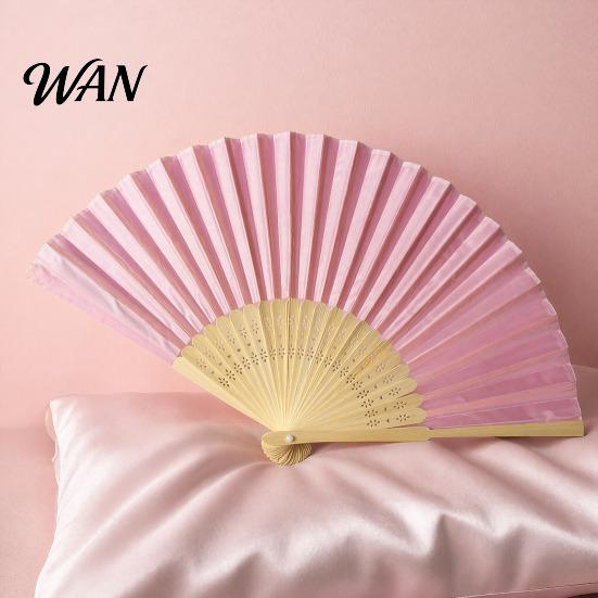 Lightweight Bamboo Fan Chinese Style Silk Folding Fan, Ribs Decorative Handheld Summer Cooling Portable Party Favors for Men Women Wooden
