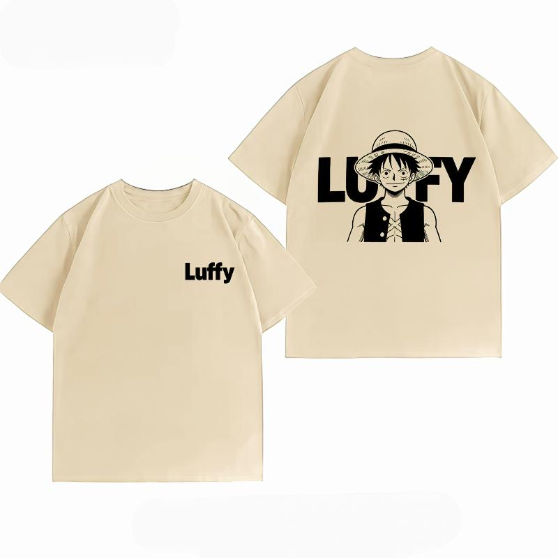 Unisexs Clothing New 100 Cotton Summer TShirt One Piece Unisexs TShirt Luffy Black White Print Casual Unisexs TShirt