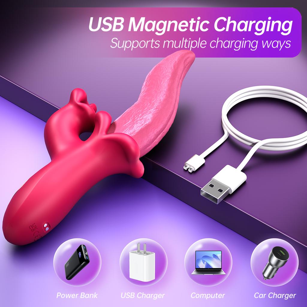 Women Vibrator Clitoral Stimulator APP Control 9 Modes Simulated Oral Tongue Licking G-Spot Vagina Vibrating Sex Toy for Couple
