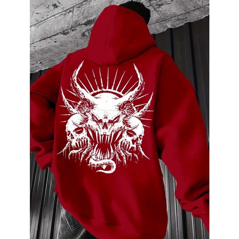 Skull Print Men's Hoodies Fashion Pullover Autumn Clothing Casual Clothes Women Tops Sweatshirts