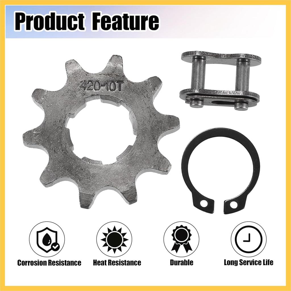 1 Set 420 10T 20mm Motorcycle Front Engine Sprocket for 50cc 70cc 90cc 110cc 125cc Dirt Pit Bike Mini Bike ATV Auto Replacement Parts