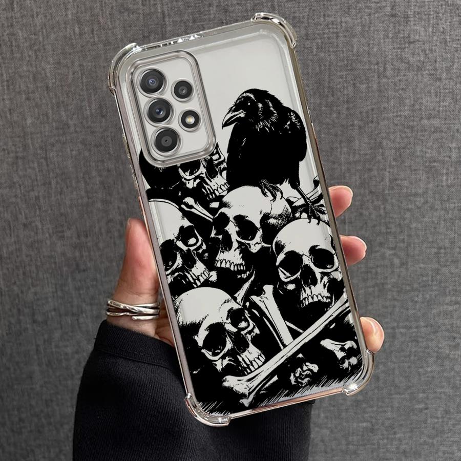 Totenkopf Cool Weiche Hülle für Samsung Galaxy A24 A16 A33 A21s A15 A26 A13 A25 A35 A36 A52 A17