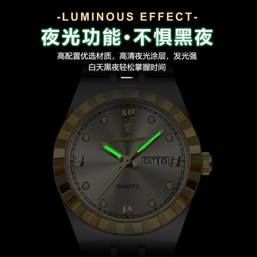 Waterproof Ladies Watch Trend Dual Calendar Quartz Watch