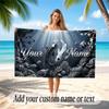 Fish Ocean Theme Beach Towel Personalized Custom Name & Text Soft Quick Dry Beach Towel for Swimming Travel