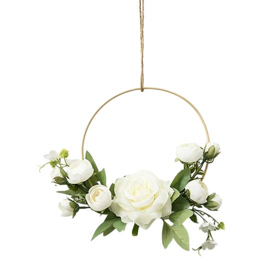 Artificial Flower Wreath, Sustainable Hanging Ornaments, with Elegant Flower Decorations for Bedroom Living Room Balcony Cafe Nursery