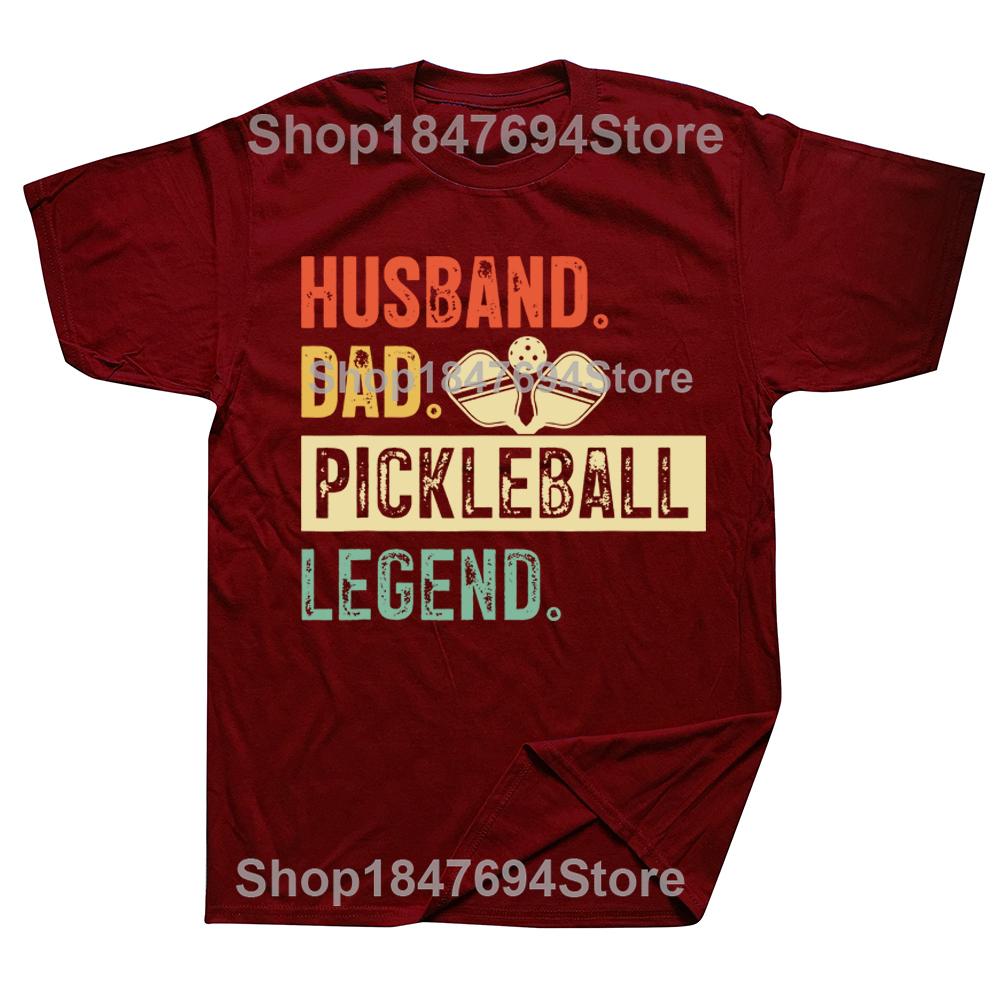 Pickleball Funny Husband Dad Legend Vintage Father's Day T Shirts Streetwear Short Sleeve Birthday Gifts T-shirt Mens Clothing