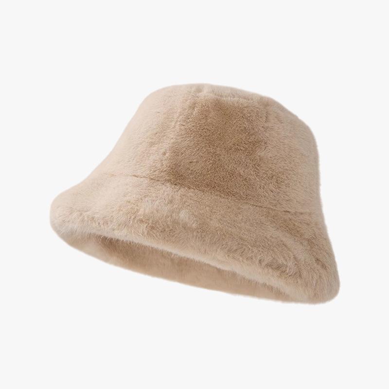 Korean Style Fisherman Hat for Women In Winter Plus Velvet Thickened Fashionable and Versatile New Hat with High End Solid Color Simple Warmth