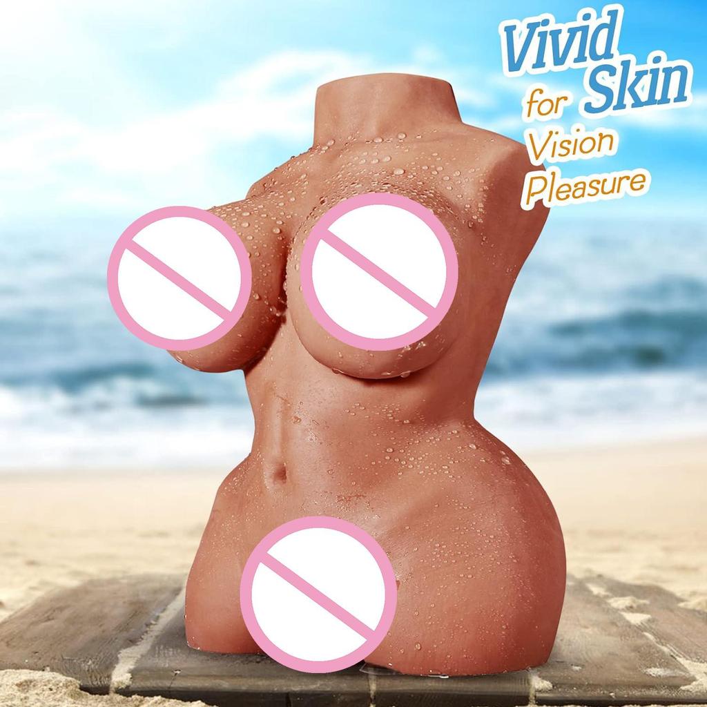 Masturbator Masculin Păpușă Sexuală cu Tors și Sâni Mari, Jucărie Sexuală Masculină pentru Vagin Anal Joc cu Sânii