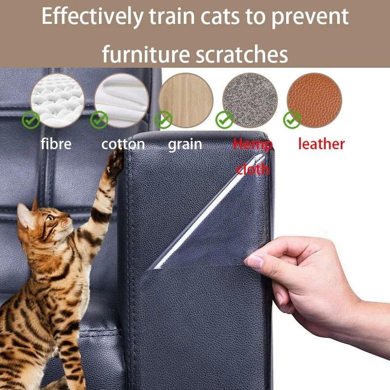 1pc Transparent Anti-cat Scratching Stickers Self-adhesive Anti-cat Scratch Scratch Guard Mat Durable PVC Sofa Protection Sticke