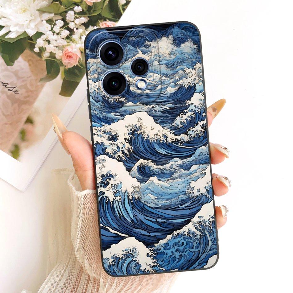For OPPO Reno15 5G CPH2825 2026 Fashion Dusk Beach Painting Phone Case For Oppo Reno 15C 15 Soft Silicone Covers Bumpers