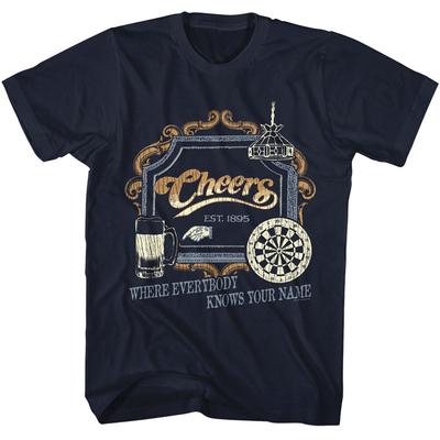 Cheers TV Show Where Everybody Knows Your Name Bar Sign Est 1895 Men's T Shirt Unisex T-Shirt