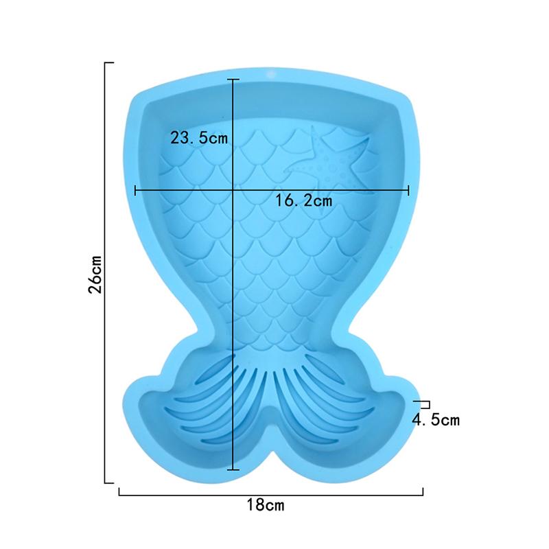 Mermaid Tail Cake Pan Under The Sea Silicone Mold For Baby Shower Birthday Party Chocolate Candy Cupcake Topper Decoration Tools