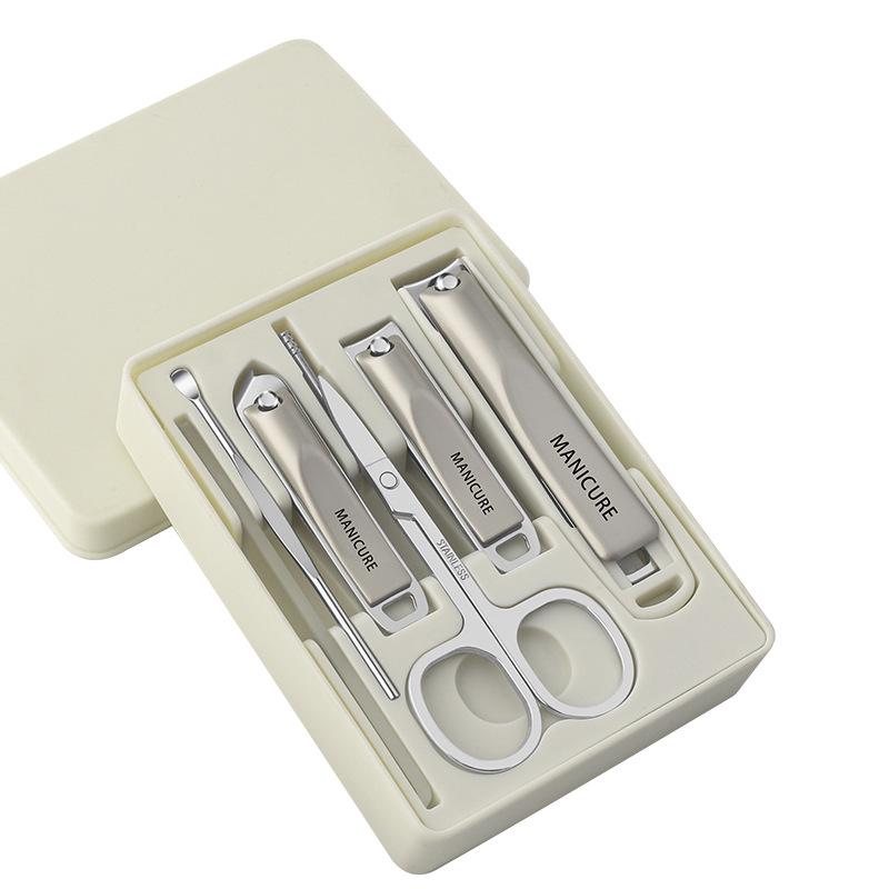 In-Stock Premium Stainless Steel Anti-Splash Nail Clippers & File Portable Household 7-Piece Gift Set
