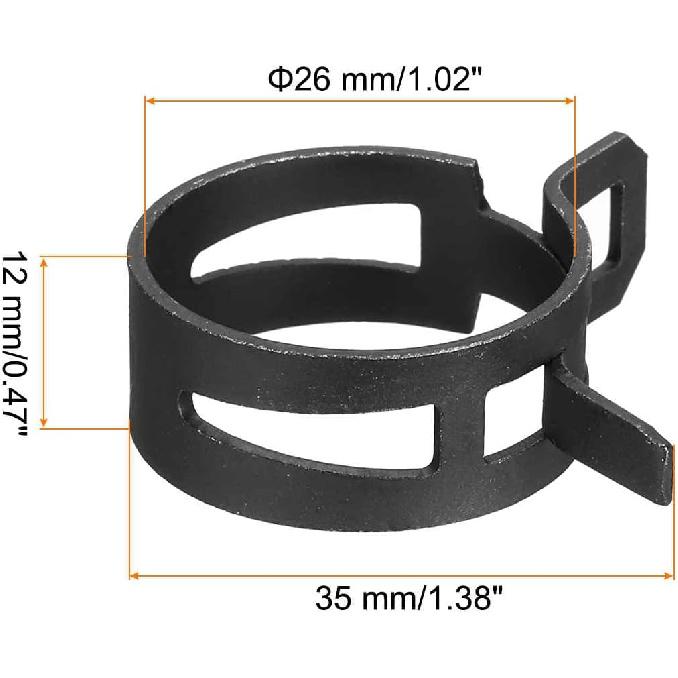 MECCANIXITY 10 шт. Пружинные хомуты для топливных шлангов, силиконовых воздушных трубок, вакуумных шлангов, водопроводных труб низкого давления, Ассортиментный набор, Черный
