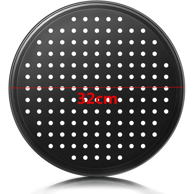 4 Size Nonstick Pizza Pan with Holes Perforated Carbon Steel Pizza Crisper Tray for Oven Round Bakeware Pizza Tray YY210