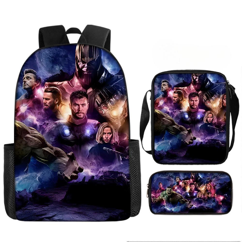 Printed Avengers The Backpack Set Oxford Fabric Pencil Case Essentials School