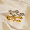 18K Gold-plated Stainless Steel Irregular Water Drop Shape Design Stud Earrings INS Versatile Geometric Earrings