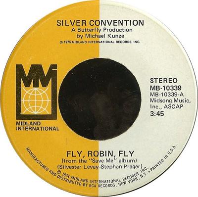 7inch Record SILVER CONVENTION - Fly, Robin, Fly / Chains Of Love MB10339 Midland Interna 1975 US Soul/Funk Used