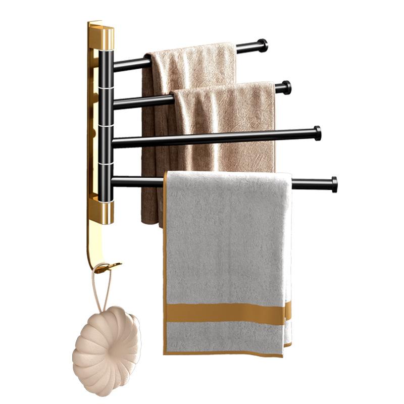 

Черная вешалка для полотенец с 2/3/4/5 подлокотниками, экономящая пространство, качающаяся вешалка для полотенец, настенный держатель для полотенец с крючками 5 arms