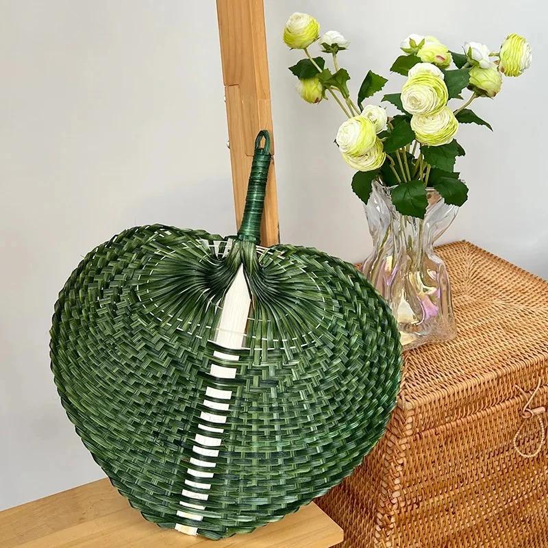 Bamboo Woven Hand Woven Fan Summer Fan Literary Cooling Fan Creative Hand Cranked Fan Home Living Room Office Decoration